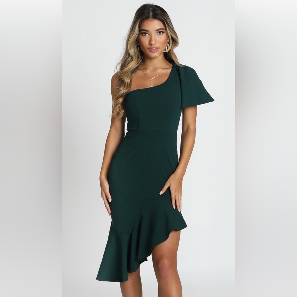 SHOWPO LISTEN TO THE RADIO DRESS IN EMERALD GREEN SIZE 2